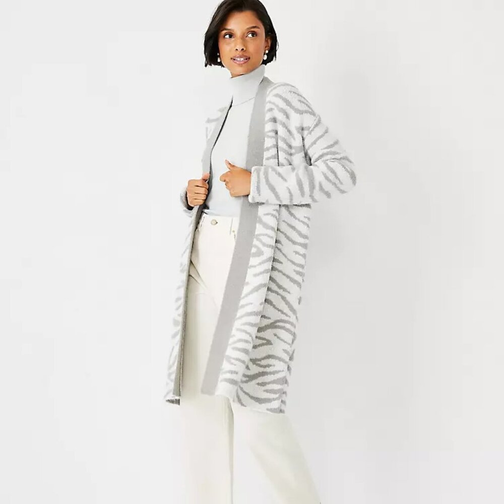 Ann Taylor Zebra Print Coatigan